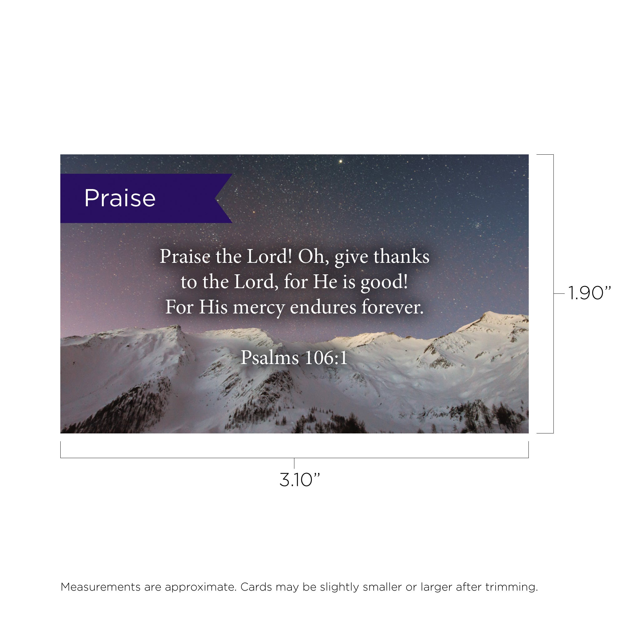 Pass Along Scripture Cards, Praise, Psalms 106:1, Pack 25