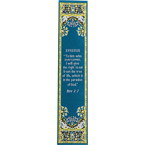 Woven Fabric Christian Bookmark: Ephesus - Promises of the Seven Churches of Revelations - Revelations 2:7