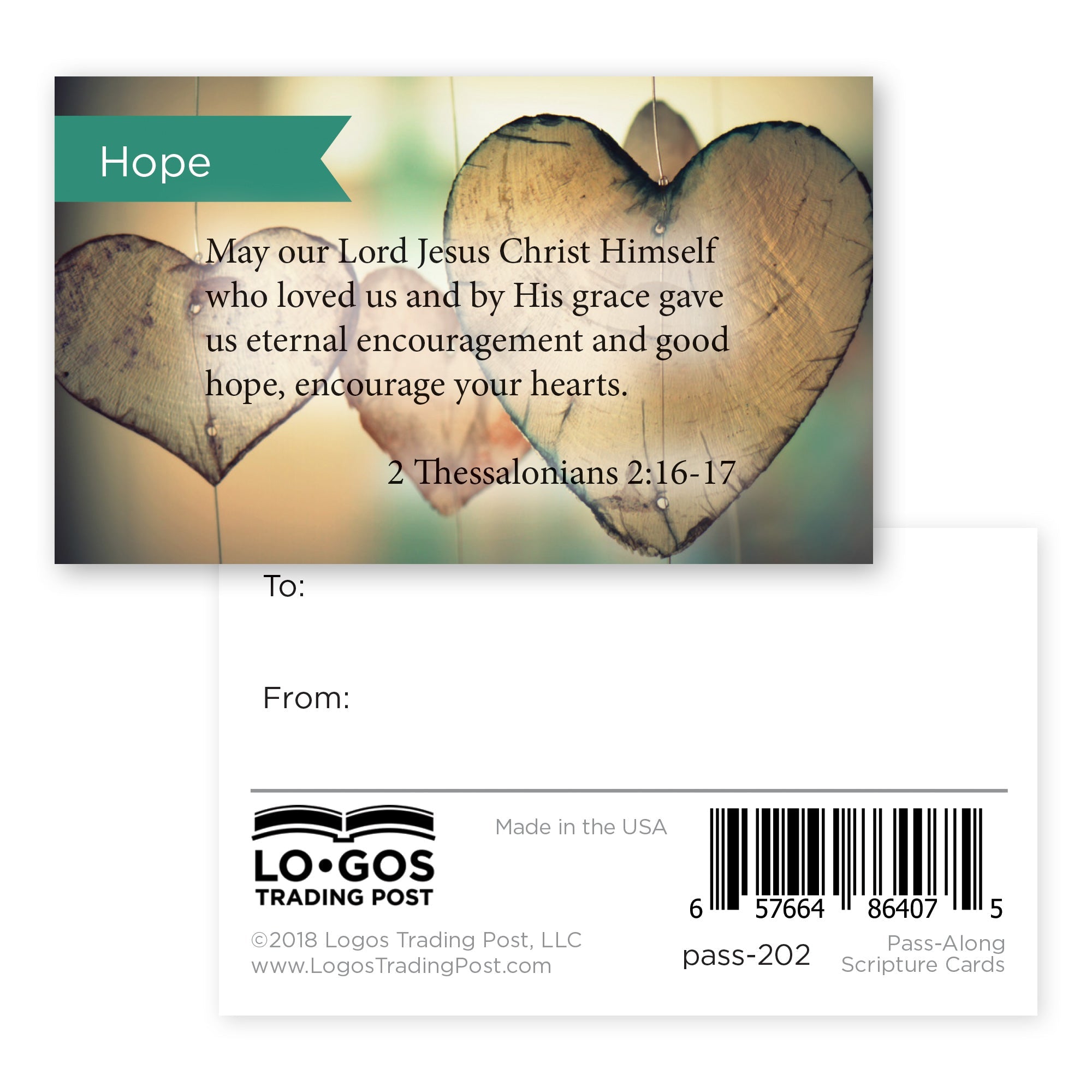 Hope, 2 Thes 2:16-17, Pass Along Scripture Cards, Pack 25