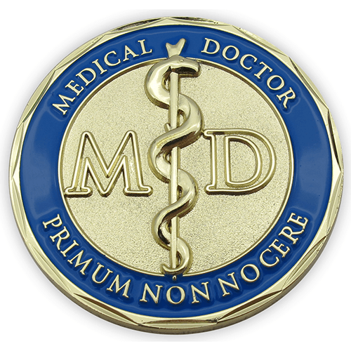 Medical Doctor Gold Plated Challenge Coin - Psalm 91