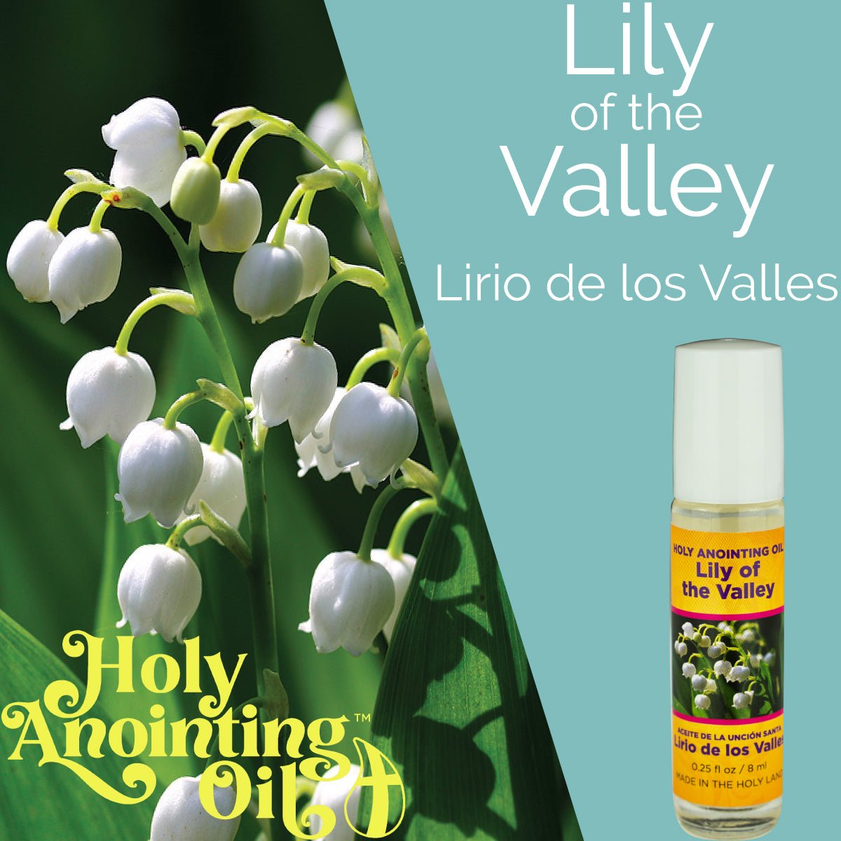 Lily of the Valley Anointing Oil from Israel, Deluxe Gift Box Set - Silver