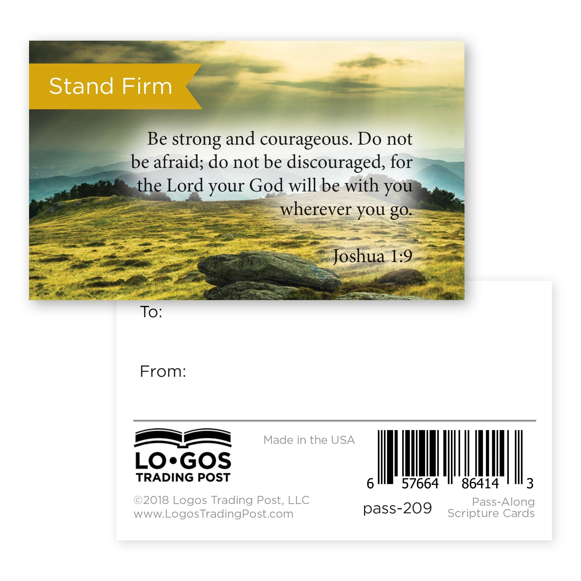Stand Firm, Joshua 1:9, Pass Along Scripture Cards, Pack 25