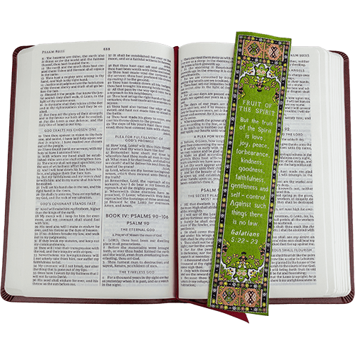 Fruit of the Spirit, Woven Fabric Christian Bookmark, Galatians 5:22-23