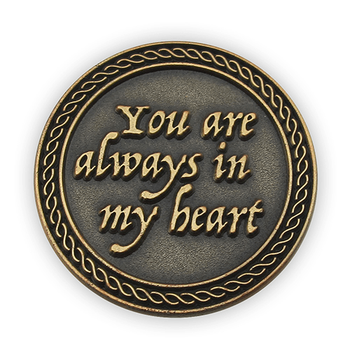 You Are Always In My Heart Romantic Love Expression Antique Gold Plated Coins