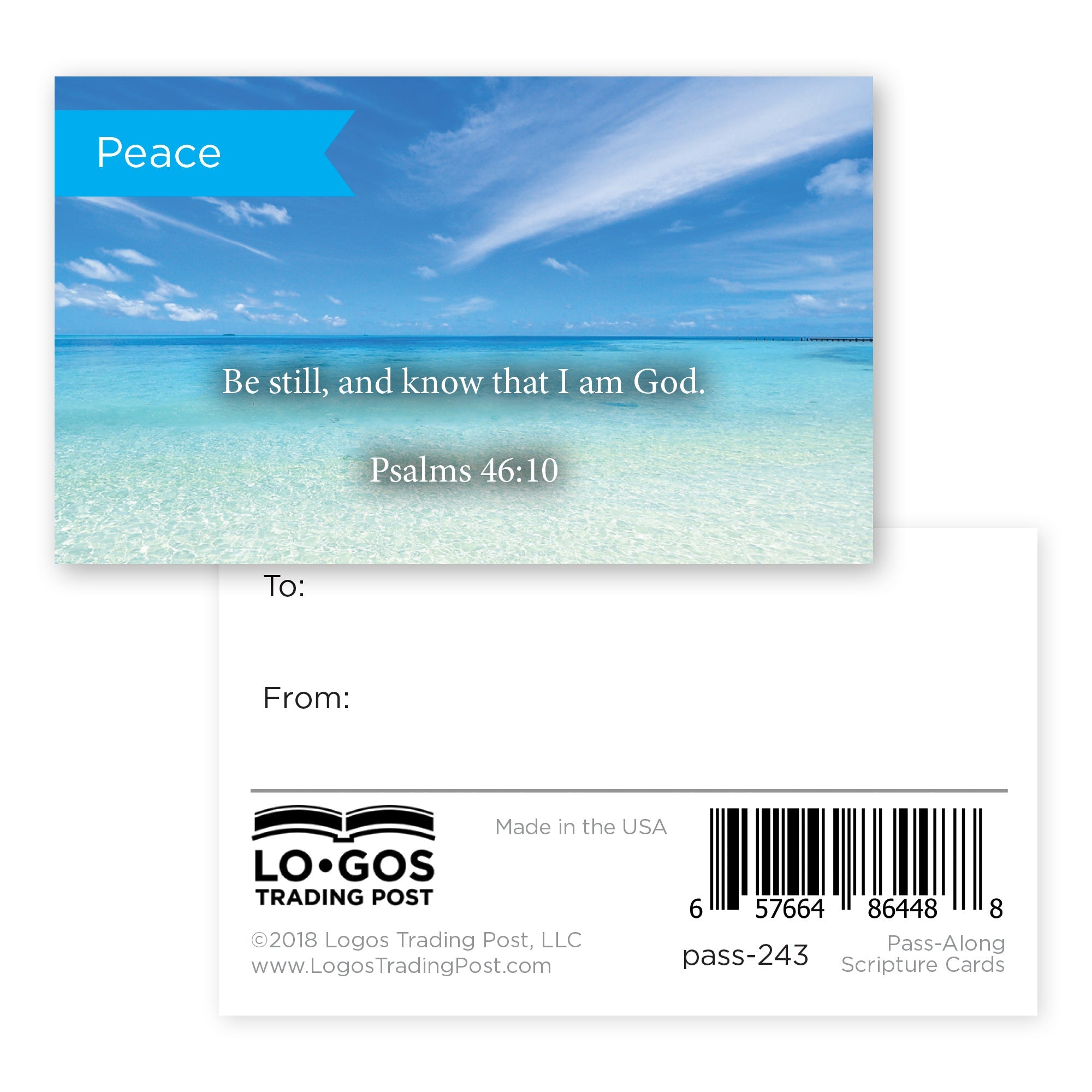 Pass Along Scripture Cards, Peace, Be Still, Psalms 46:10, Pack 25