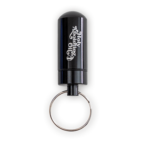 anointing oil container keychain, black