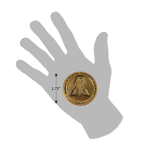 Sardis, Seven Churches of Revelation Challenge Antique Gold Plated Coin