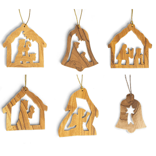 Holy Land Olive Wood Ornament - Value Pack of All 6