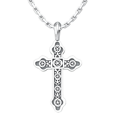 The Old Stone Antioch Cross Sterling Silver Pendant - 18 Inch Chain