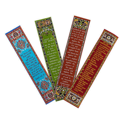Hope in the Lord fabric bible verse bookmark assortment - all 4 scripture bookmarks