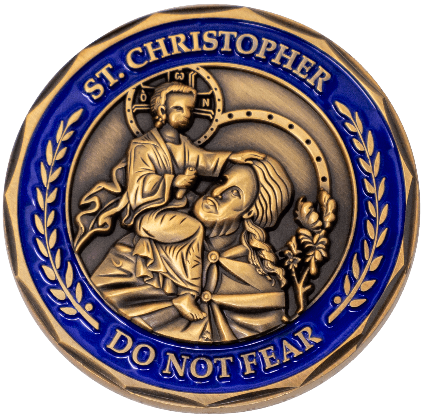 Saint Christopher Antique Gold Plated Collectible Challenge Coin/Token
