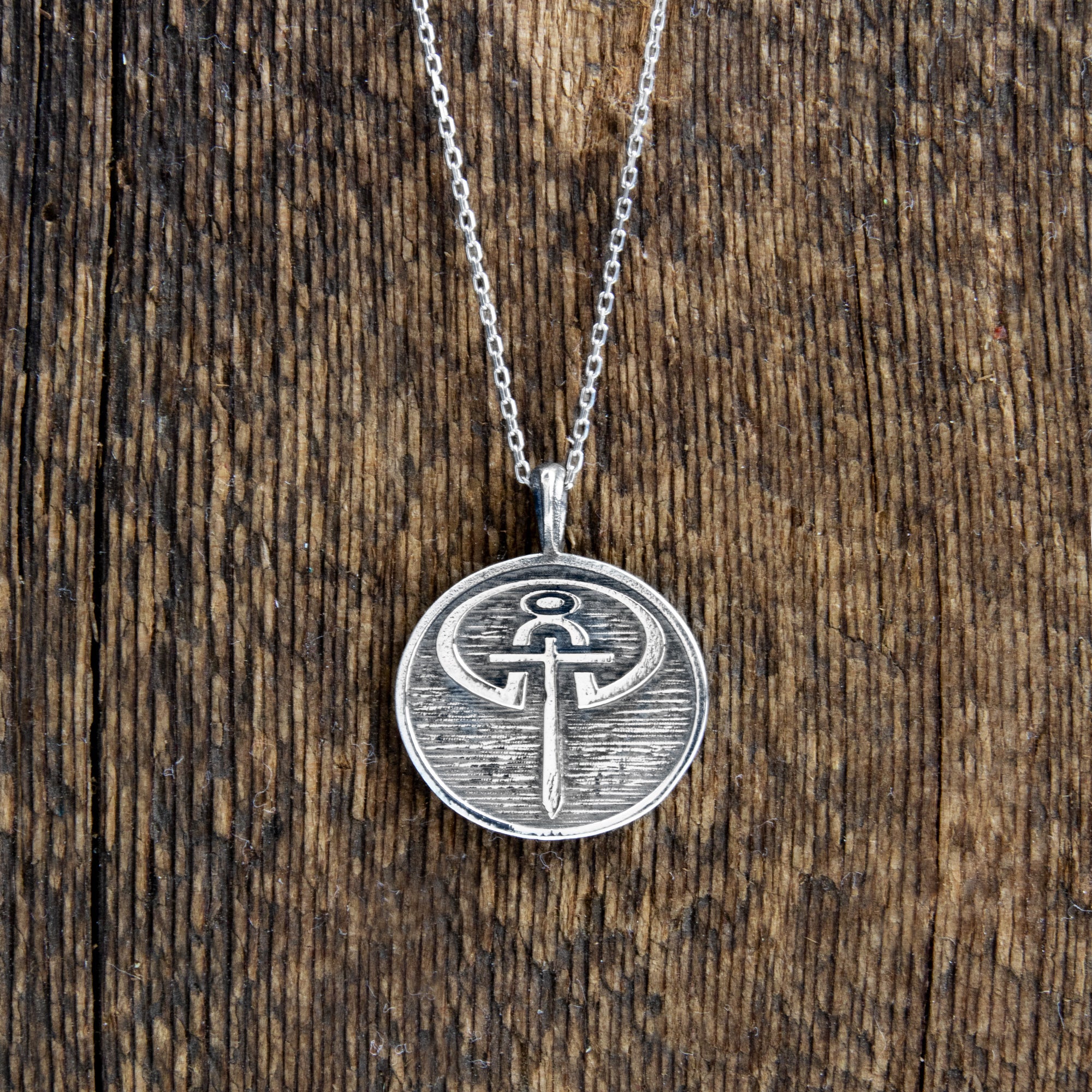 Men's The Journey Necklace Plain - Influencers Ministries 925 Sterling Silver Pendant Necklace and 24 Inch Stainless Steel Chain