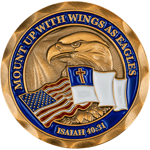 Mount Up with Wings as Eagles Christian Challenge Coin - Isaiah 40:31