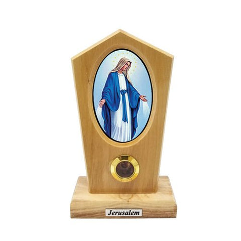 Our Lady of Grace Olive Wood Icon Plaque