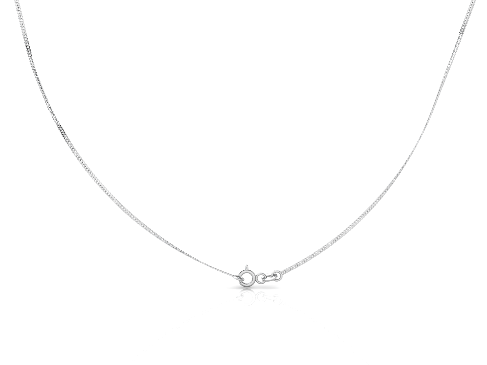 Curb (1.6mm) Sterling Silver Chain, 18
