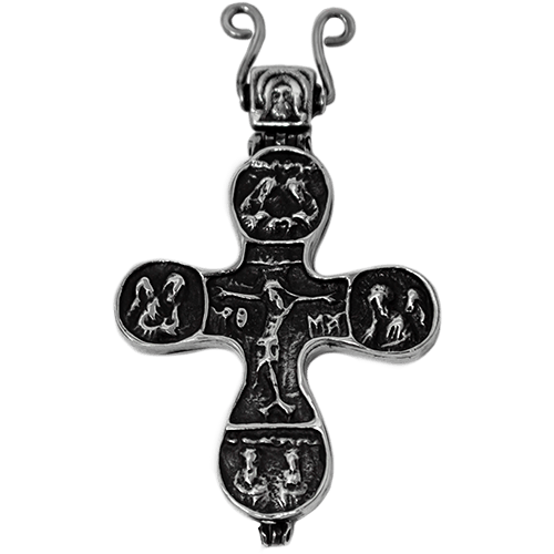 Reliquary Cross Pectoral, Large, Sterling Silver