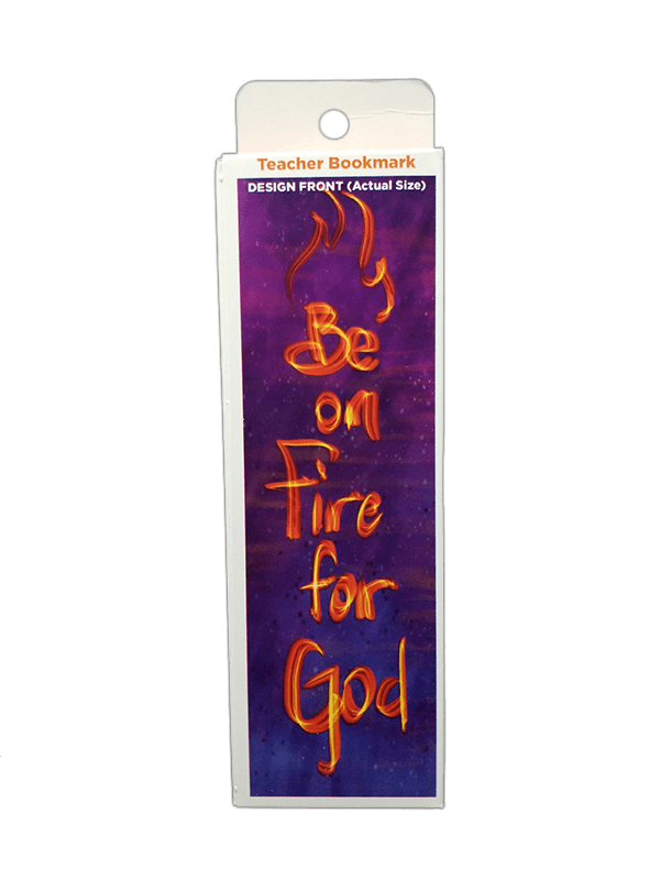 Children's Christian Bookmark, Be on Fire for God, Romans 12:11 - Pack of 25 - Logos Trading Post, Christian Gift