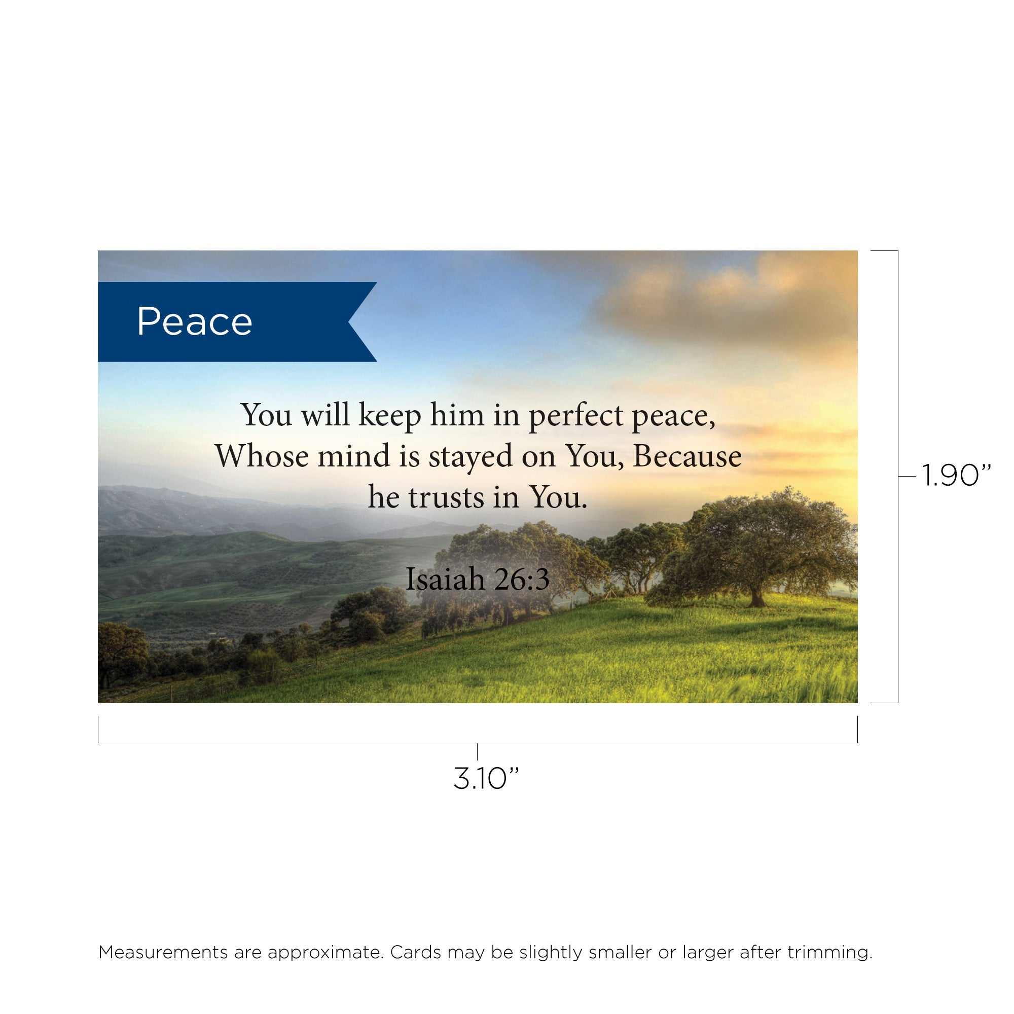 Pass Along Scripture Cards, Peace, Isaiah 26:3, Pack 25