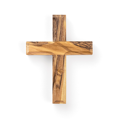 Set of 6 Olive Wood Cross Magnets with Hanging Holes