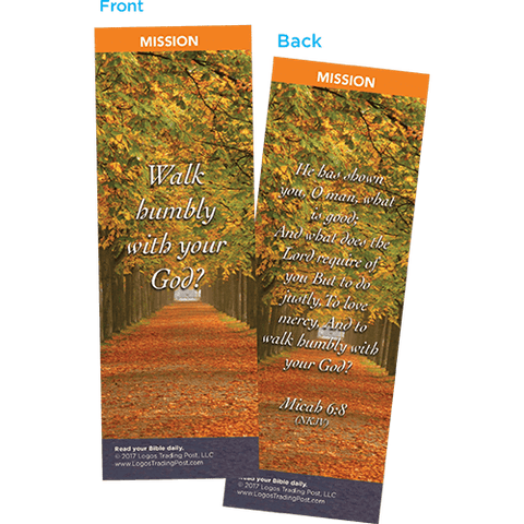Walk Humbly With Your God Bookmarks, Pack of 25 - Christian Bookmarks