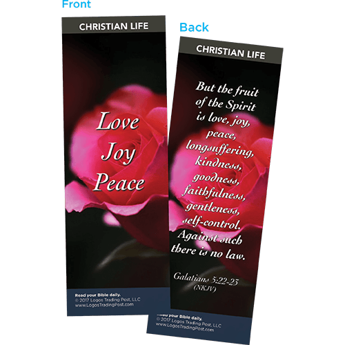 Love Joy Peace Bookmarks, Pack of 25 - Christian Bookmarks