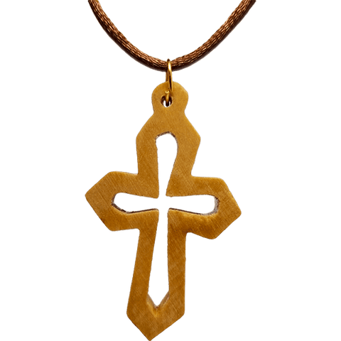 Buy Hand Carved Tapered Wooden Cross Necklace for Men & Women on Adjustable  32