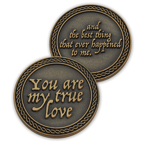 Romantic Love Expression Antique Gold Plated Coins, 12 Coins