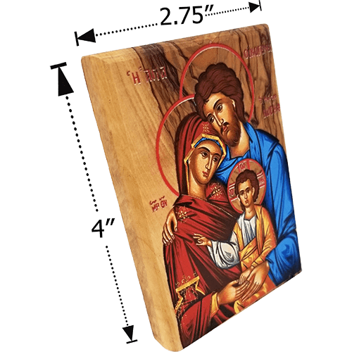 Holy Family Olive Wood Color Icon dimensions