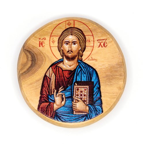 Jesus King of the Universe (Byzantine) Olive Wood Icon Magnet