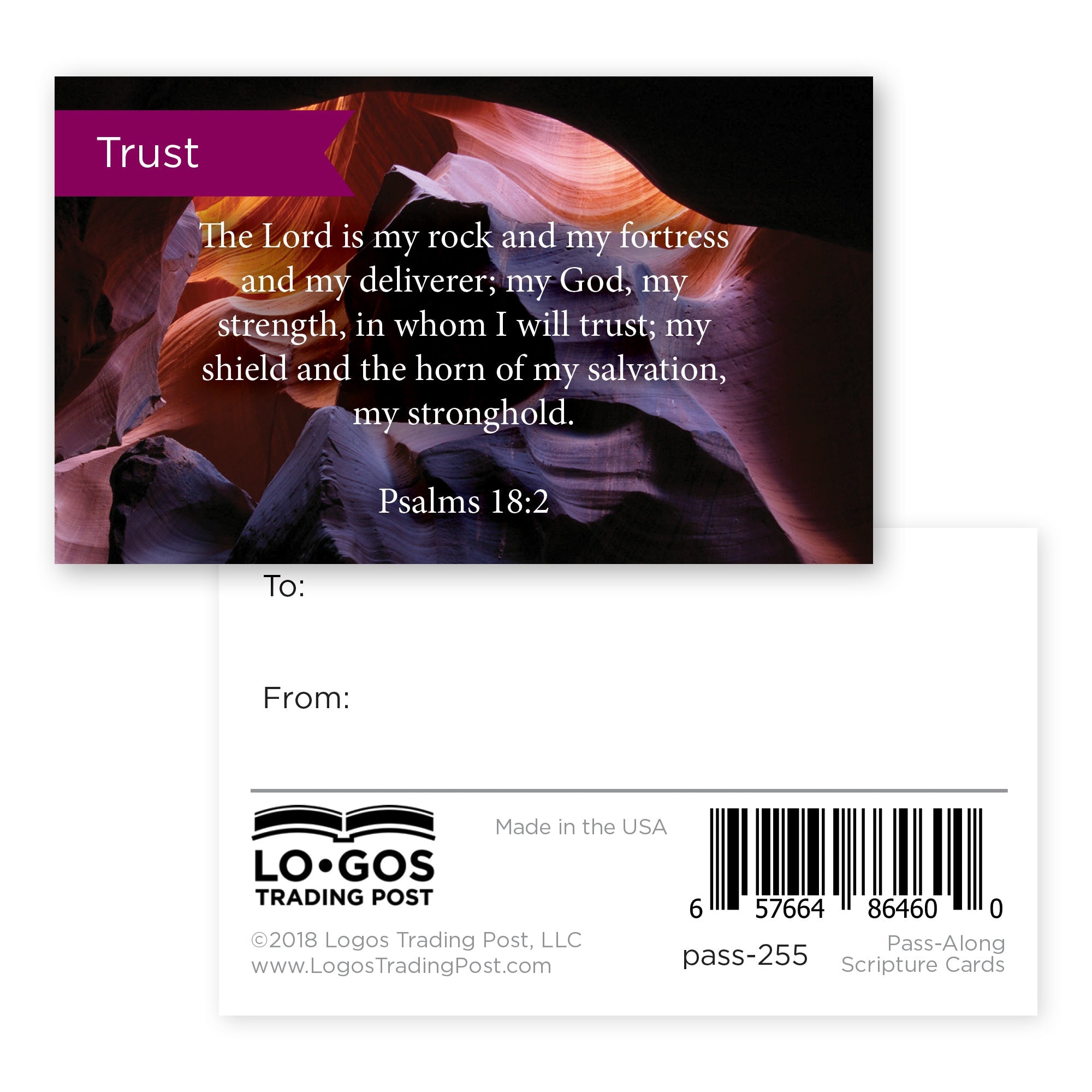 Pass Along Scripture Cards, Trust, Psalms 18:2, Pack 25