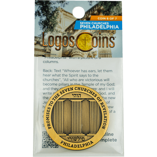 Philadelphia, Seven Churches of Revelation Challenge Antique Gold Plated Coin
