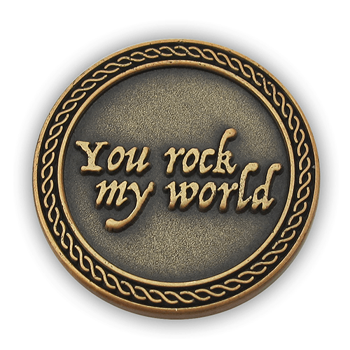 You Rock My World Romantic Love Expression Antique Gold Plated Coins