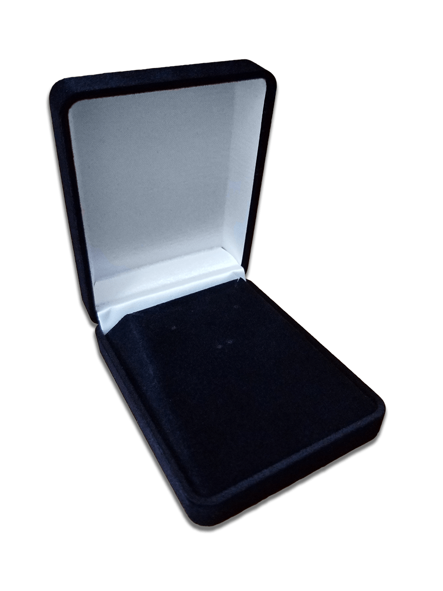 Black Plush Jewelry Box -- For Pendants, Earrings, or Both - Logos Trading Post, Christian Gift