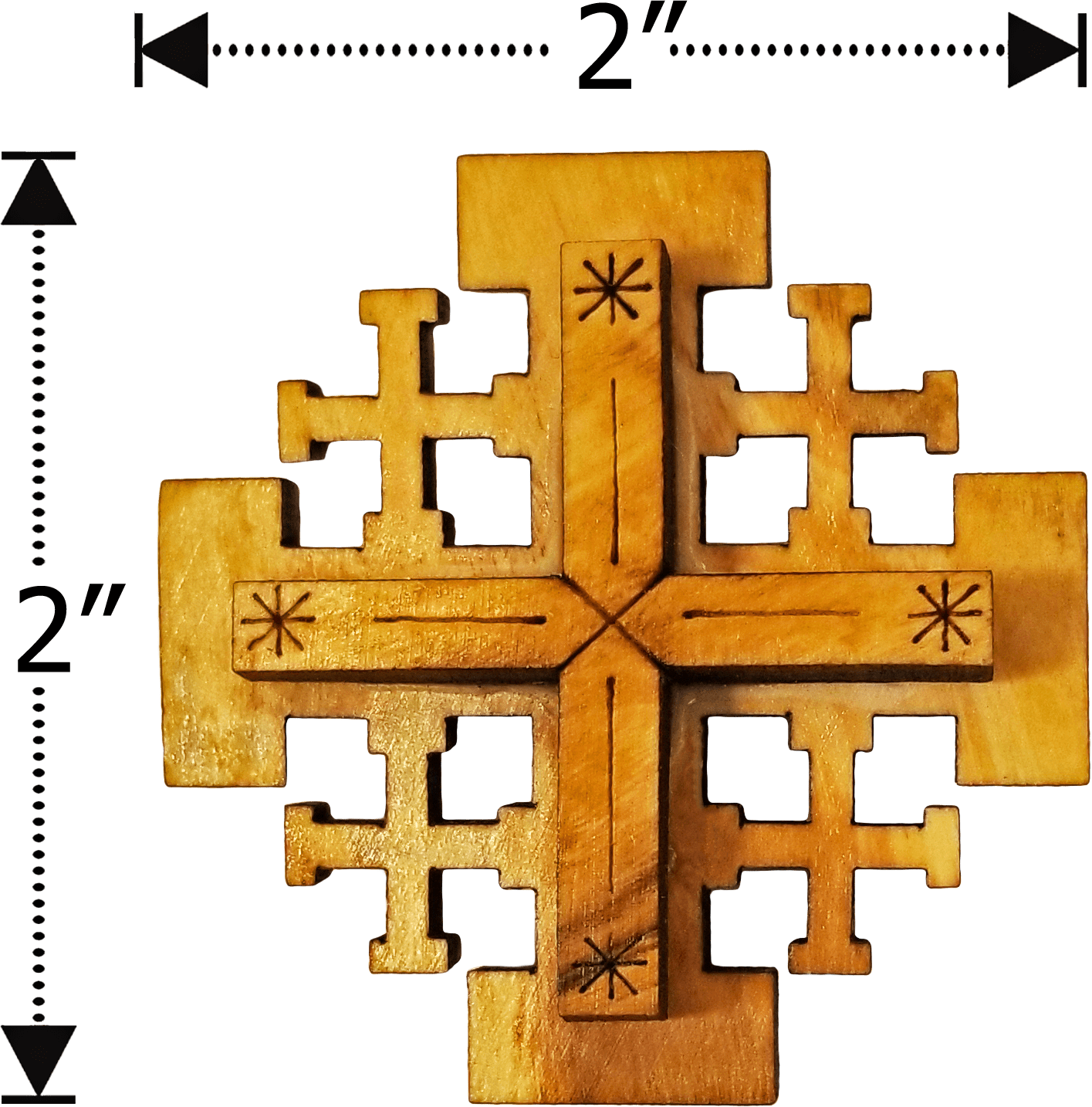 Olive Wood Jerusalem Cross Magnet