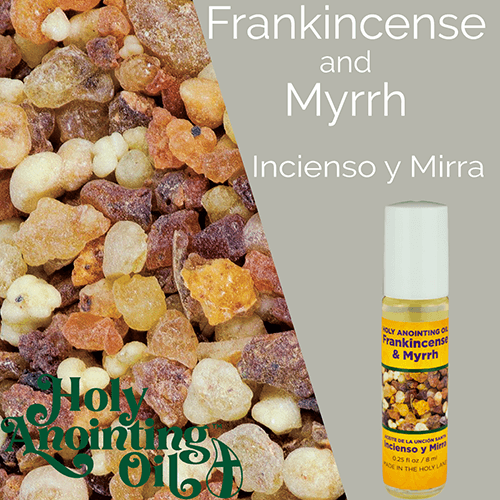 picture graphic displaying the frankincense and myrrh scent (incienso y mirra)