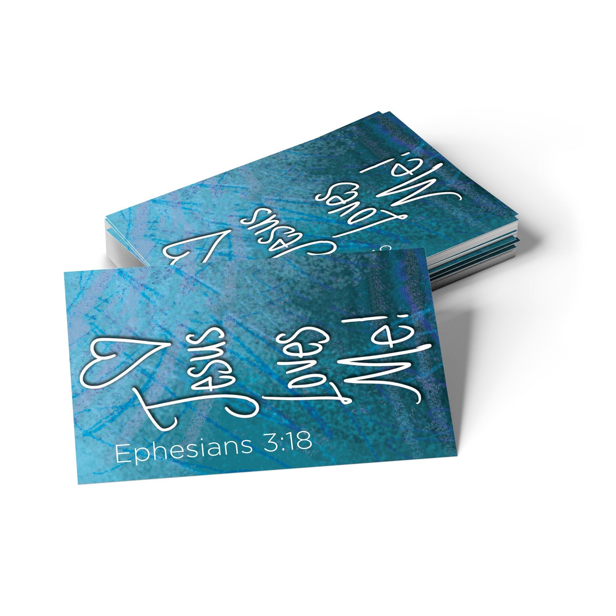 Children and Youth, Pass Along Scripture Cards, Jesus Loves Me, Ephesians 3:18, Pack of 25