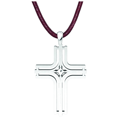 Men's Radiant Cross Sterling Silver Pendant
