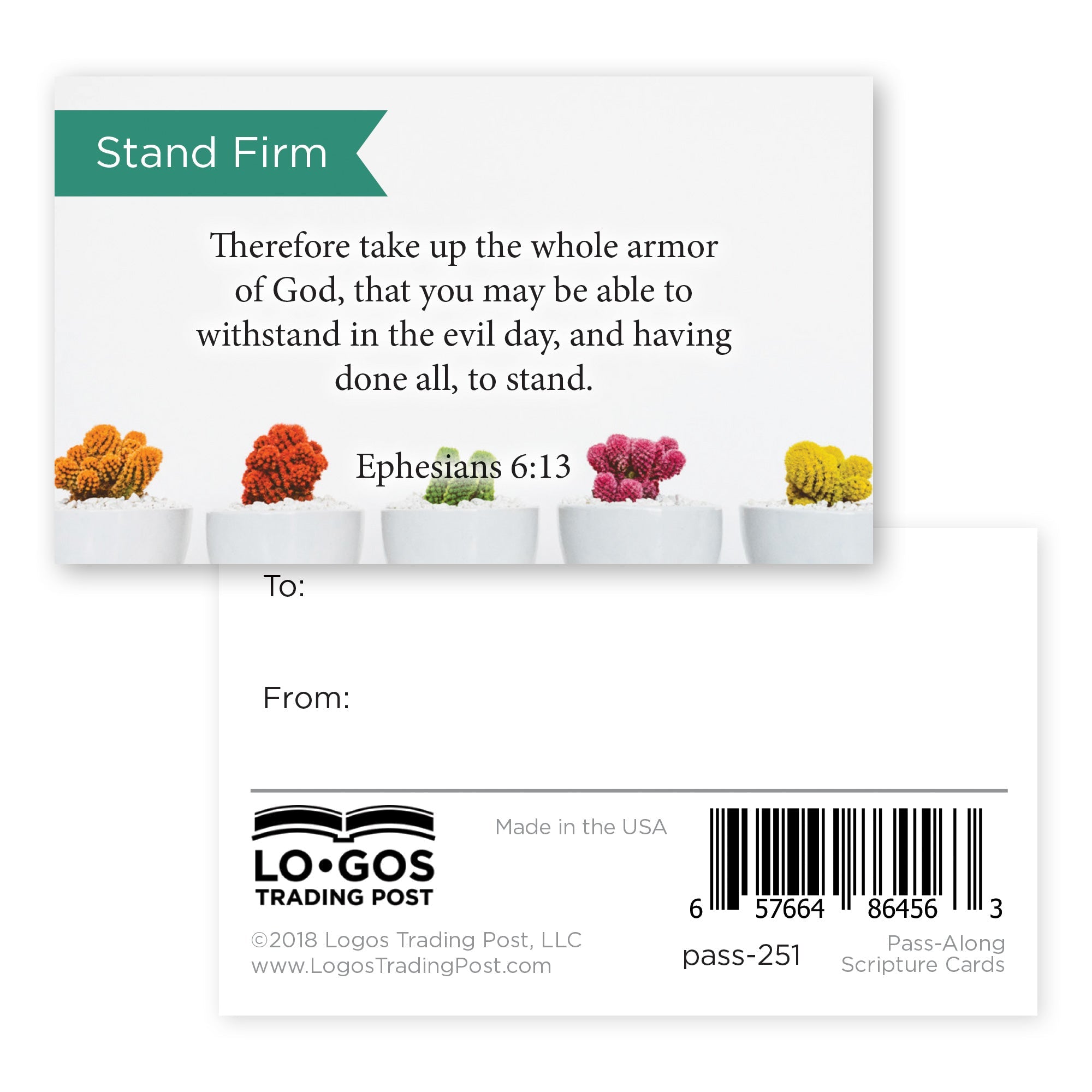 Pass Along Scripture Cards, Stand Firm, Eph, 6:13, Pack 25