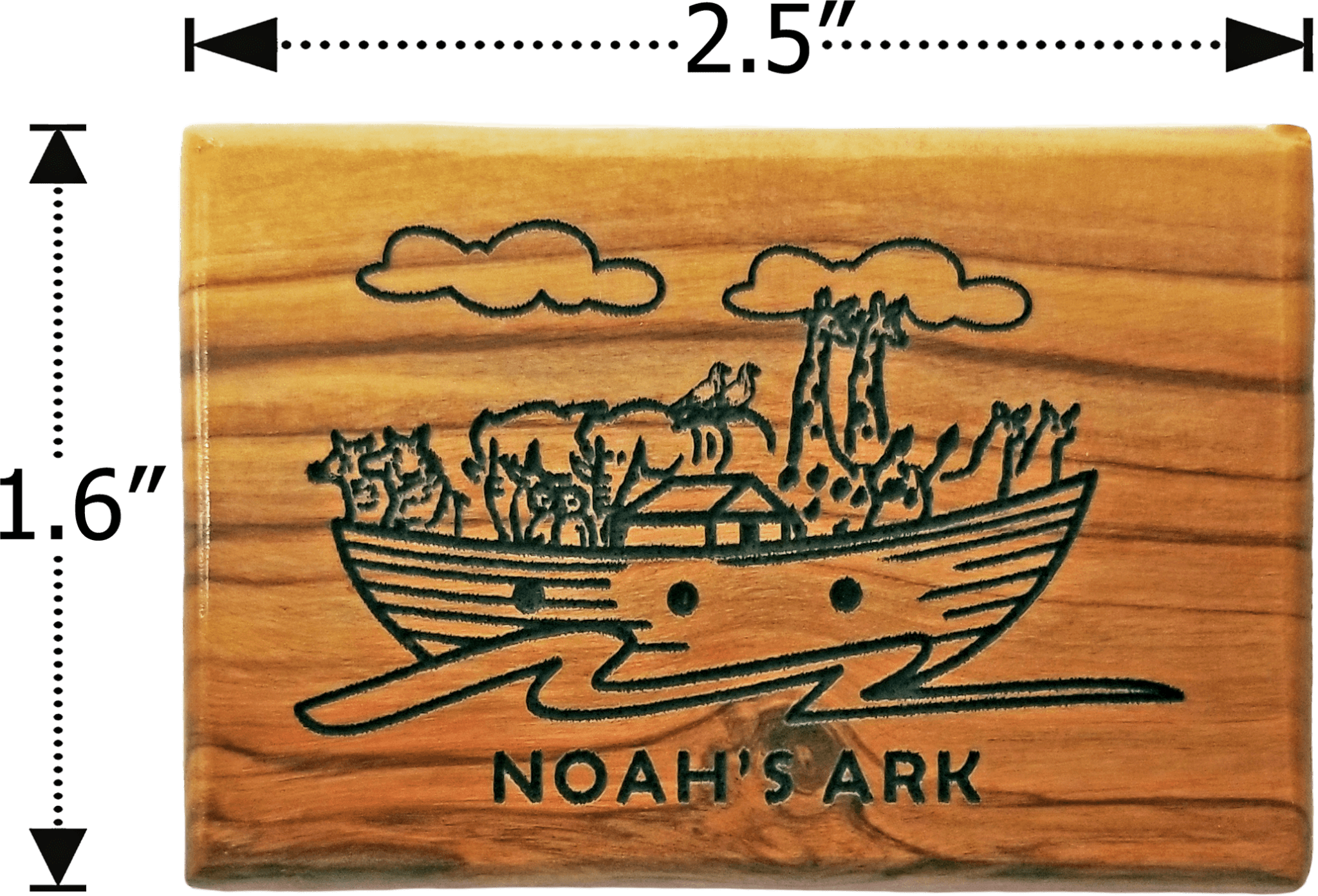 Noah's Ark Olive Wood Magnet