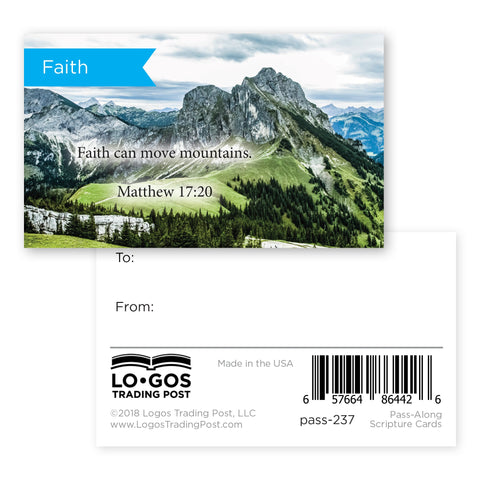 Pass Along Scripture Cards, Faith, Matt 17:20, Pack 25