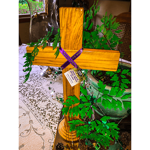 Holy Land 15" Genuine Olive Wood Standing Cross