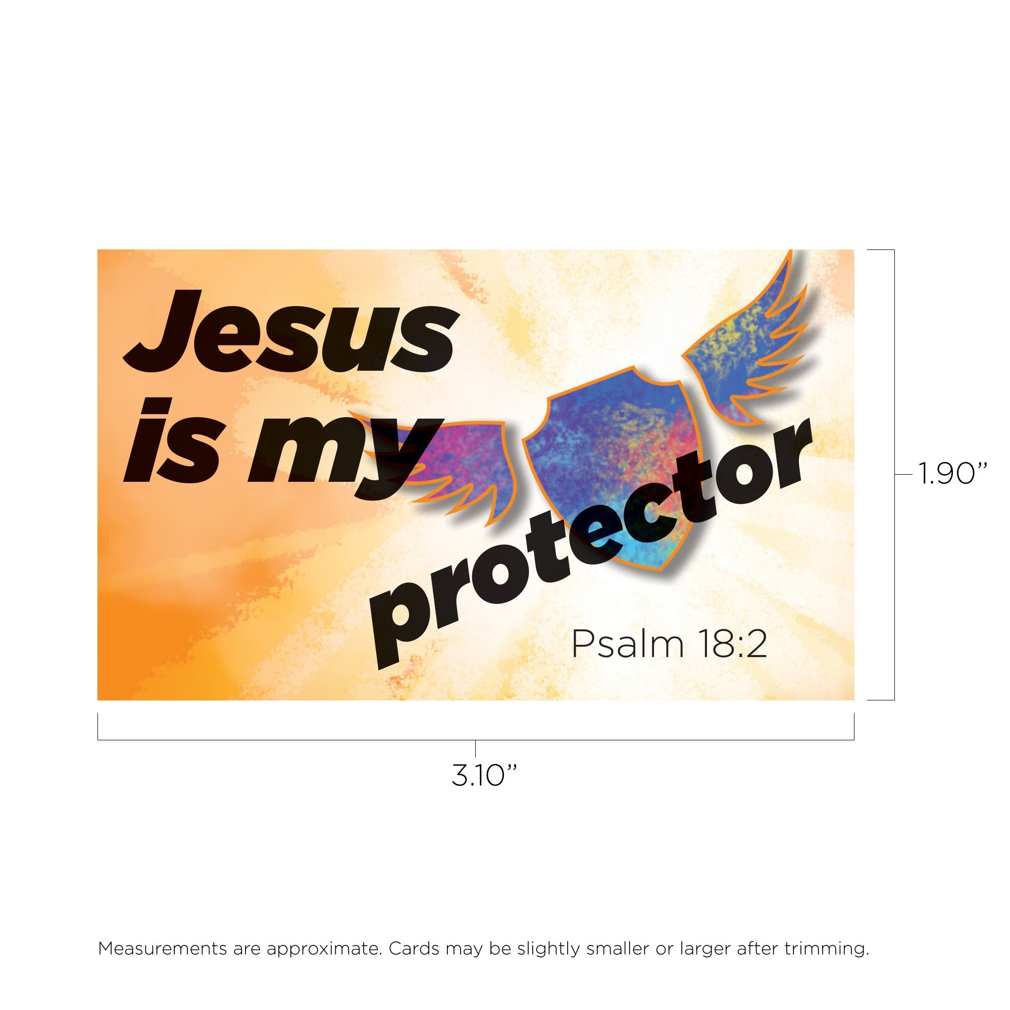 Children and Youth, Pass Along Scripture Cards, Jesus is my Protector, Psalm 18:2, Pack of 25