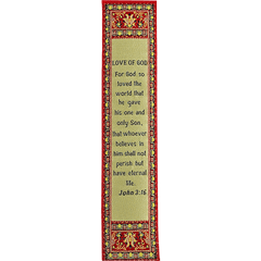 For God so Loved the World, Woven Fabric Christian Bookmark, Love of God, Silky Soft John 3:16 Bookmarker for Novels Books and Bibles, Traditional Turkish Design, Flexible Memory Verse Bookmark Gift