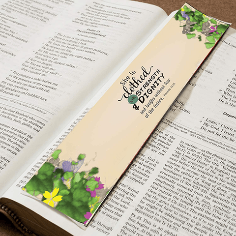 Logos Bookmark - Strength and Dignity Proverbs 31:25