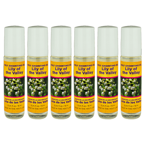 All 6 bottles of lily of the valley anointing oil from the holy land of Israel