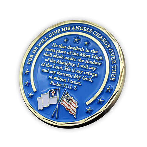 Nurse Gold Plated Challenge Coin With Psalm 91 and Cura Personalis