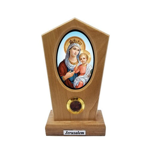 Virgin Mary Queen of Heaven Olive Wood Icon Plaque