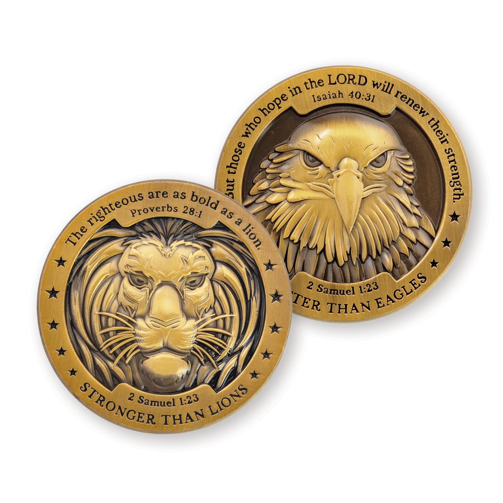 Eagle & Lion Challenge Coin, Swifter Than Eagles & Stronger Than Lions