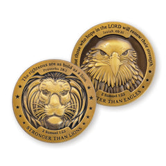 Eagle & Lion Challenge Coin, Swifter Than Eagles & Stronger Than Lions