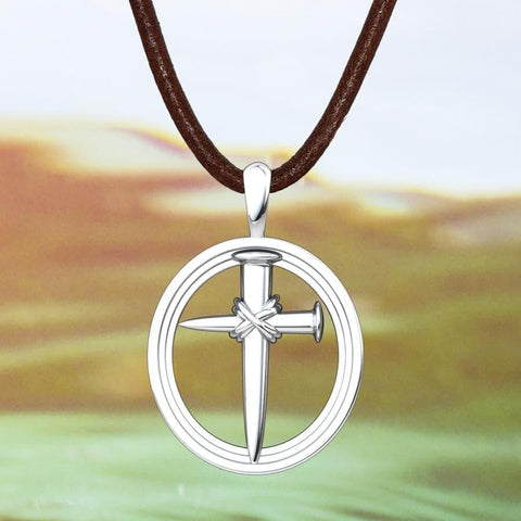 Nailed Sterling Silver Cross Pendant